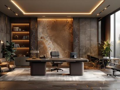 ai-generated-luxury-office-interior-with-large-table-bookcase-marble-wall-panoramic-window-and-large-armchair-photo ai-generated-luxury-office-interior-with-large-table-bookcase-marble-wall-panoramic-window-and-large-armchair-photo